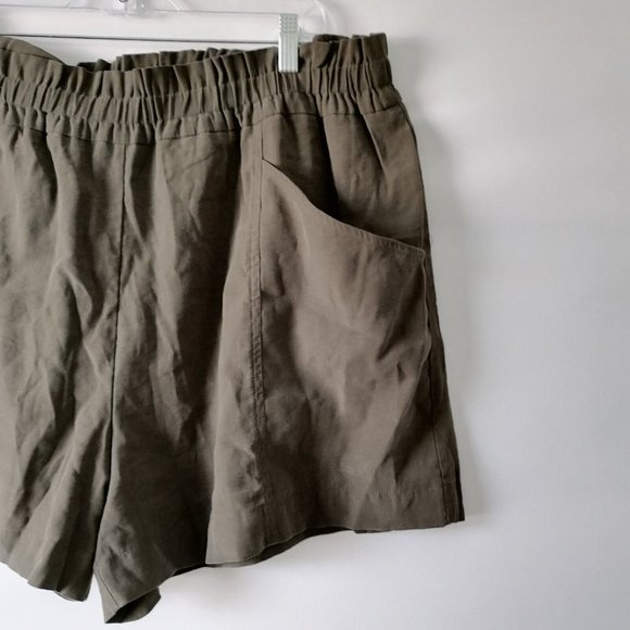 Simply Vera Vera Wang Womens Olive Ruched Pull On Summer Casual Shorts Size 1X - Picture 2 of 7
